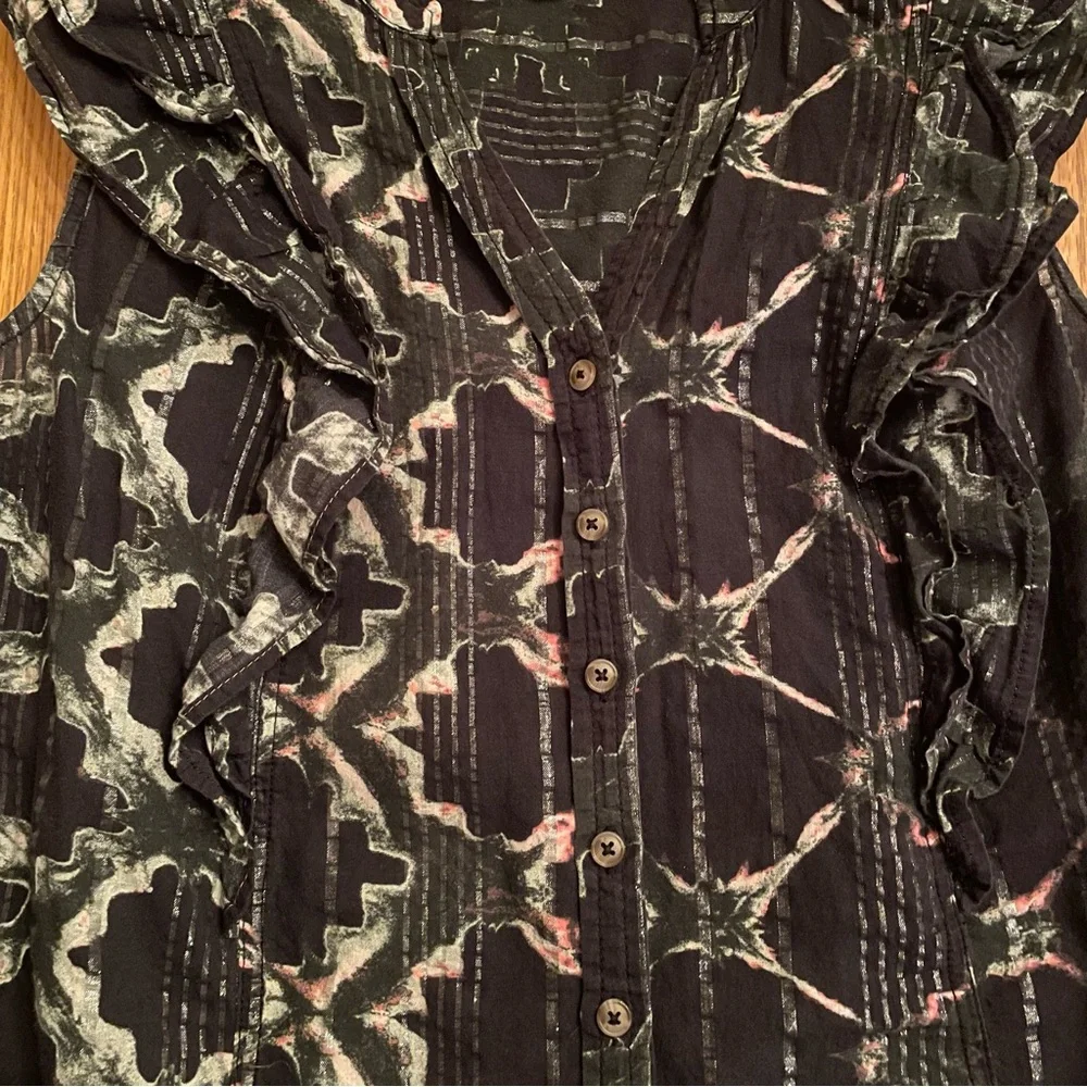 Anthropologie Pilcro Ruffled Button Top - Picture 2 of 4
